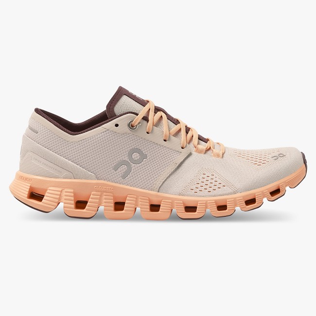 ON Cloud X Womens - Women's Trainers NZ-74135 Silver/Almond